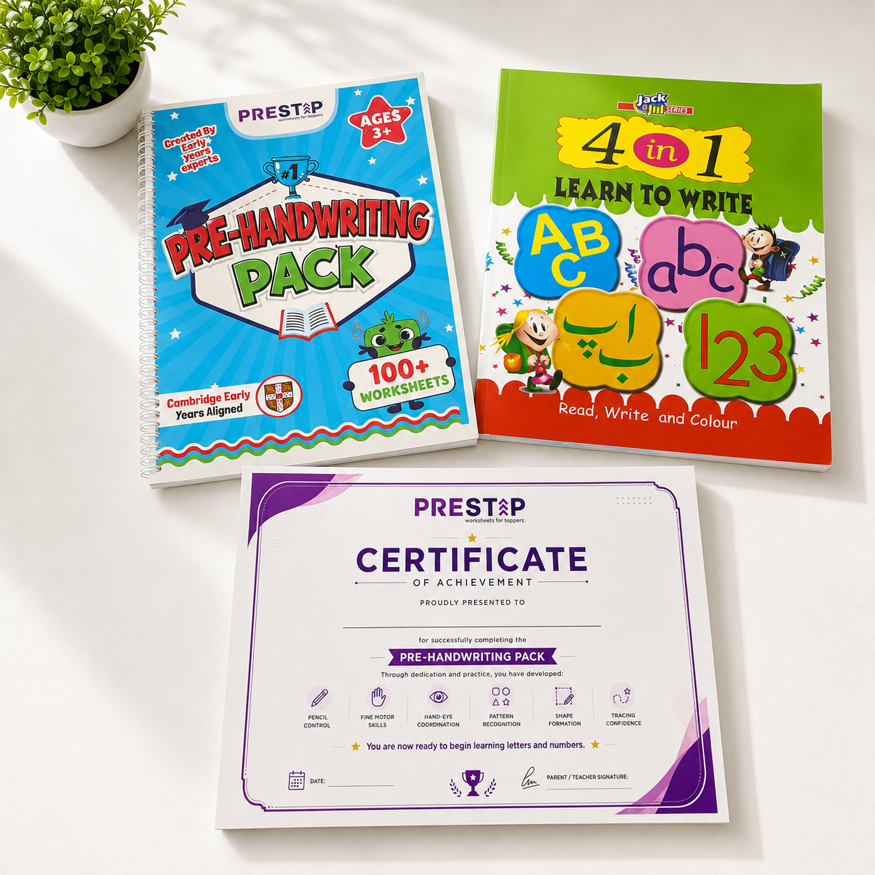 Pre-Handwriting Pack | Step-by-Step Pencil Control Course with Certificate | Ages 3 to 5