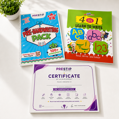 Pre-Handwriting Pack | Step-by-Step Pencil Control Course with Certificate | Ages 3 to 5