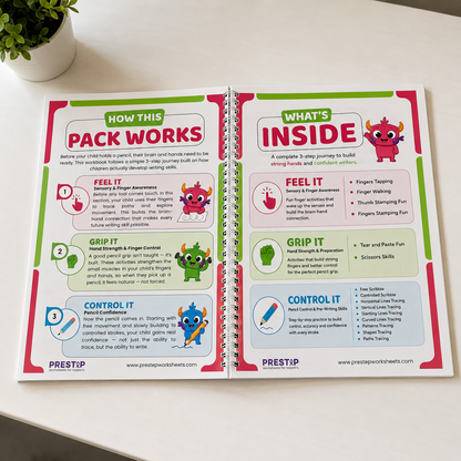 Pre-Handwriting Pack | Step-by-Step Pencil Control Course with Certificate | Ages 3 to 5
