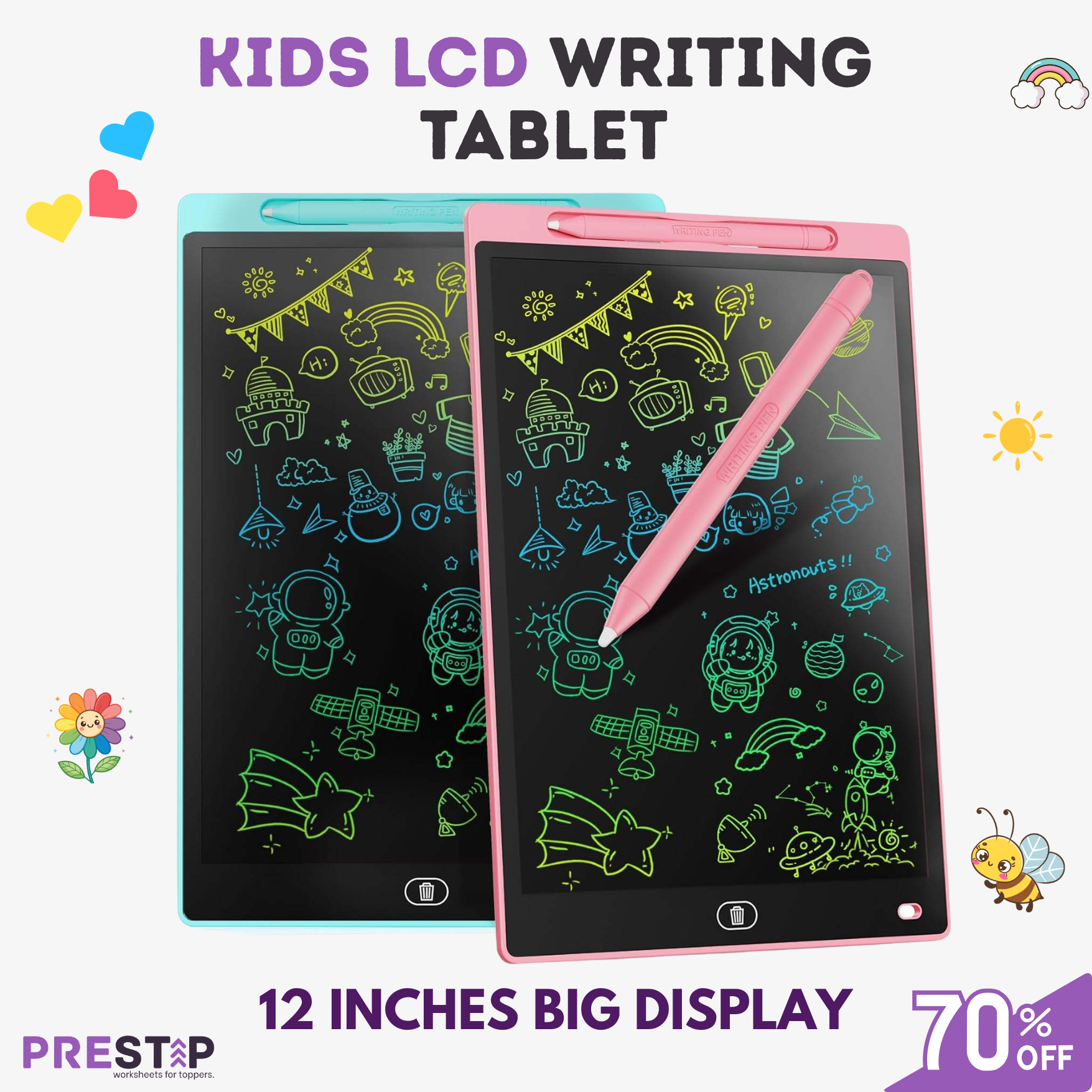 Kids LCD Writing Tablet 12 Inch Large Screen Drawing Writing Pakistan
