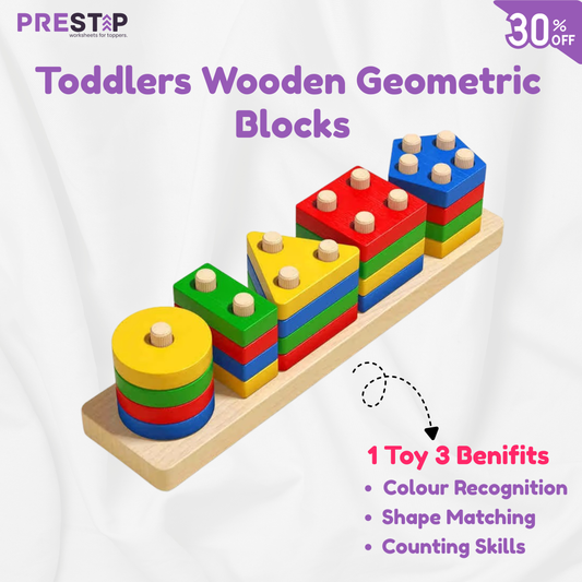 Toddlers Wooden Geometric Blocks