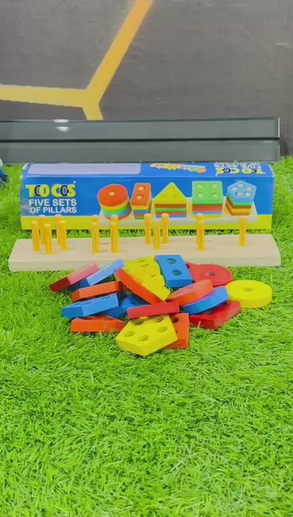 Toddlers Wooden Geometric Blocks